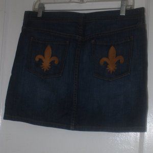 Gap Jeans Fleur de Lis Mini Skirt Stretch Jeans